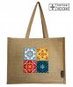 Imagem 0 - Laminated jute Bag - 42x33x18 cm - Theme Portuguese Tiles