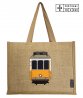 Imagem 0 - Laminated jute Bag - 42x33x18 cm - Theme Trem